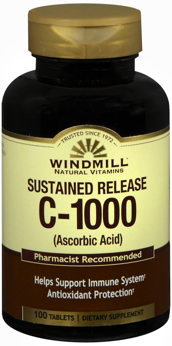 Case of 12-Vit C 1000mg Sus Rel Tablet 100 Count Windmill By Windm