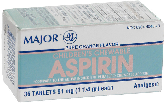 Aspirin 81mg Chewable Orange 36 By Major Pharma Gen St.Joseph