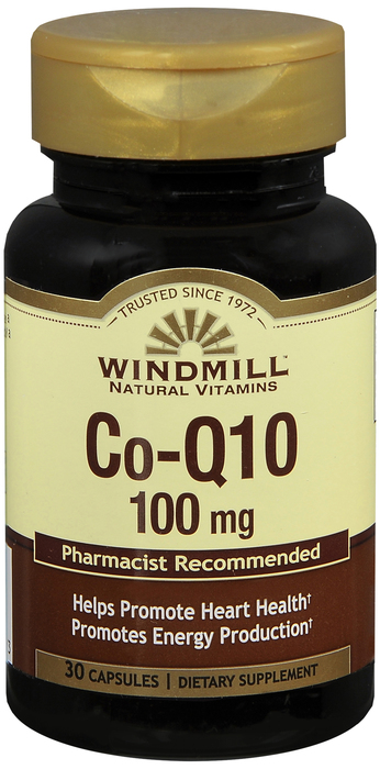 COQ10 100mg Capsule 30 Count Windmill By Windmill Health Products