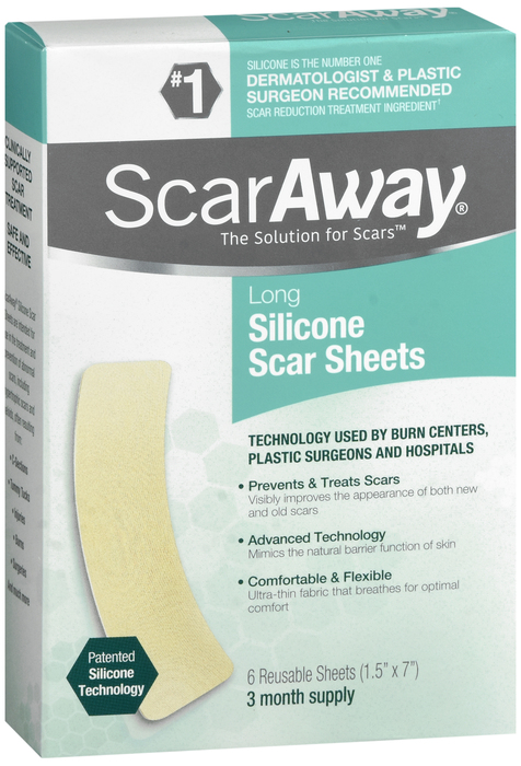 Scaraway Flex Long Silicone Sheets 6 Count By Perrigo Case of 12