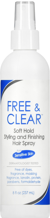 Case of 12-Free & Clear Hair Spray N/A Soft Hld 8 oz 