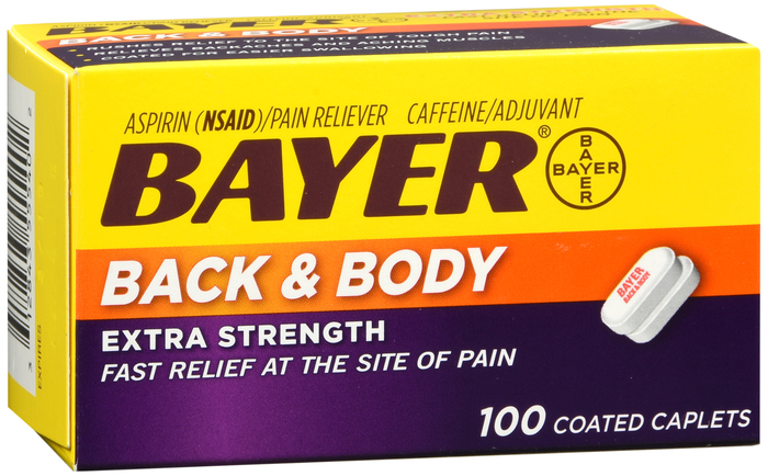 Bayer Aspirin Extra Strength Caplet Back & Body 100 Ct