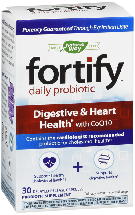 Fortify Probiotic Dig & Heart Health COQ10 30 Ct