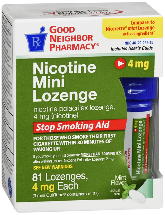 GNP Nicotine 4MG Mint Mini Lozenges 81 Ct