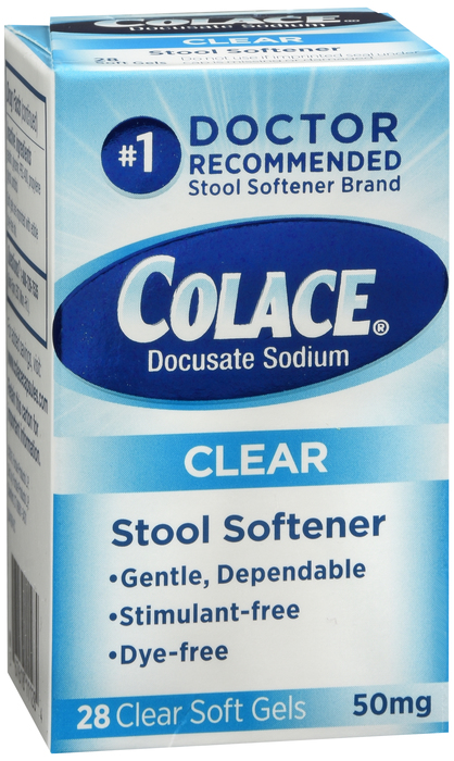 Colace Clear 50MG Soft Gel Cap 28 Ct