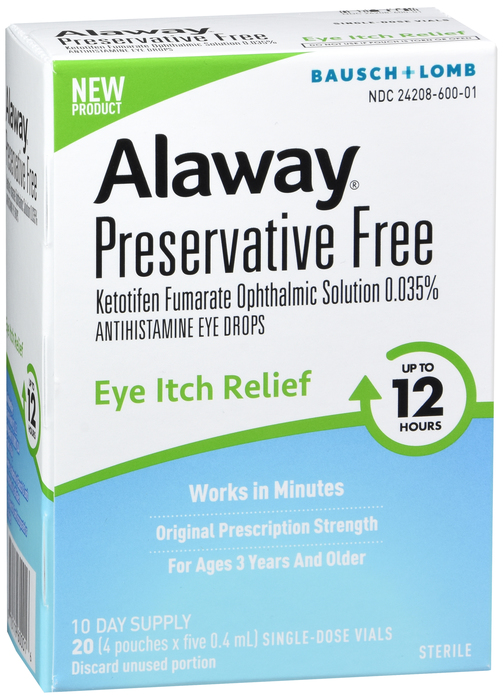 Alaway Preservative Free Eye Itch Relief Drops 20ct