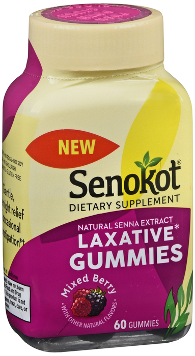 Senokot Lax Gummies Mixed Berry 60 Ct
