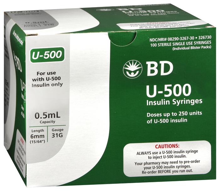 Bd U-500 0.5Ml Insulin Syringe