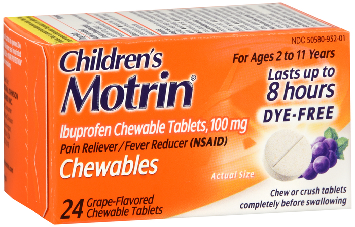 Motrin Child DYFR Chew Grape Tab 24 Ct
