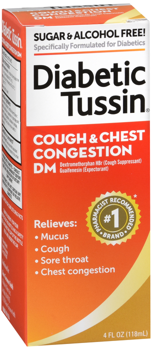 Diabetic Tussin Cough & Chest DM Liquid 4 Oz