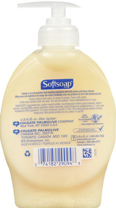 Case of 12-Softsoap Pump Milk Protein Honey 7.5 oz 