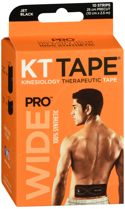 KT Tape Synthetic 4 Wide Tape Black 10 Ct