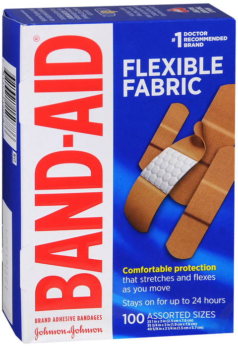 Band-Aid Bandages Flexible Fabric Assorted 100 Ct