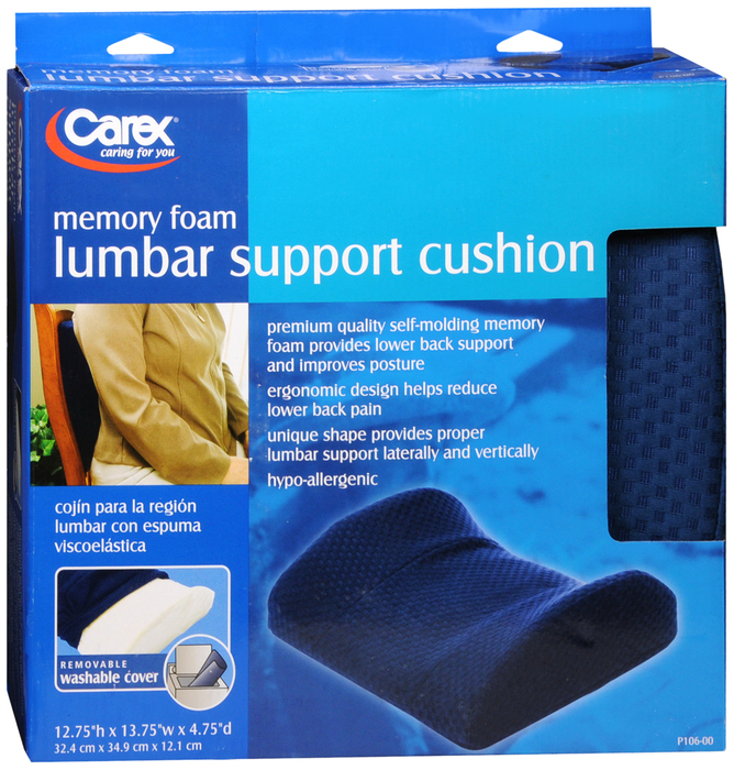 Carex Lumbar Support Cushion, Memory Foam