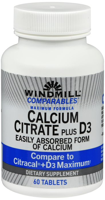 Calcium Citrate+D Tablet 60 Count Windmill By Windmill Health Prod