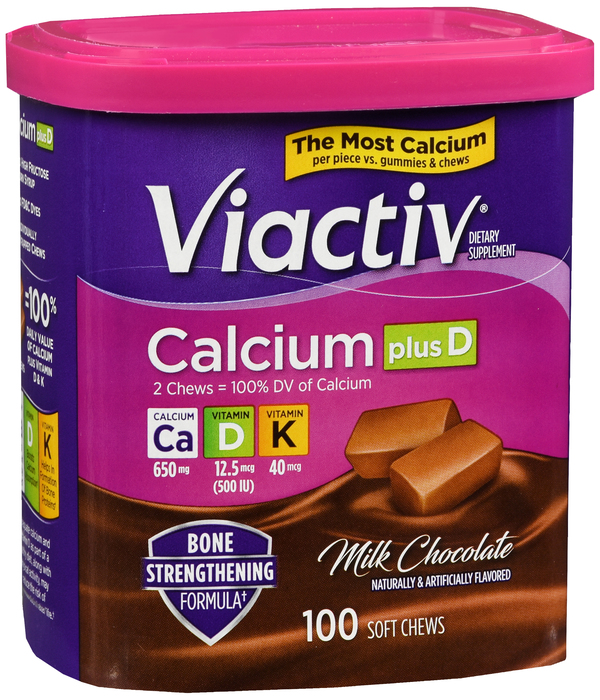 Case of 12-Viactiv Calcium+D Chew Choc 100 Count By Emerson Health