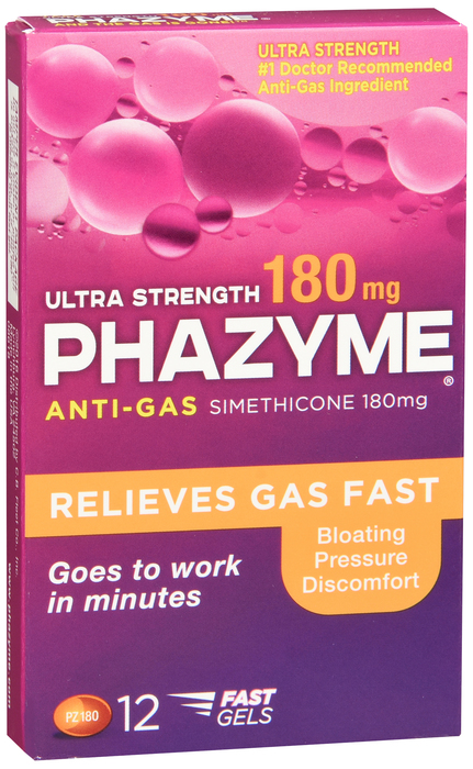 Phazyme Ultra 180 Mg Softgel 12 Ct